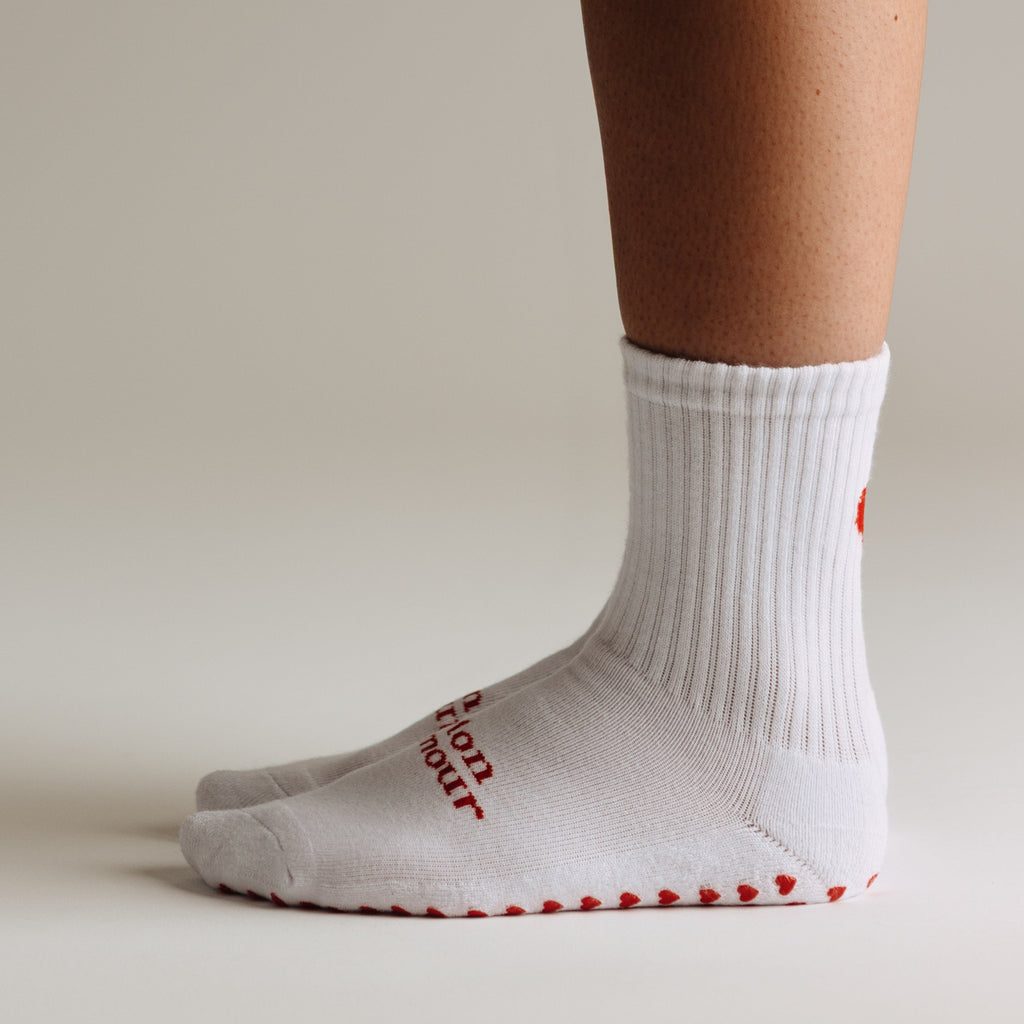 Mon Amour Heart Grip Socks
