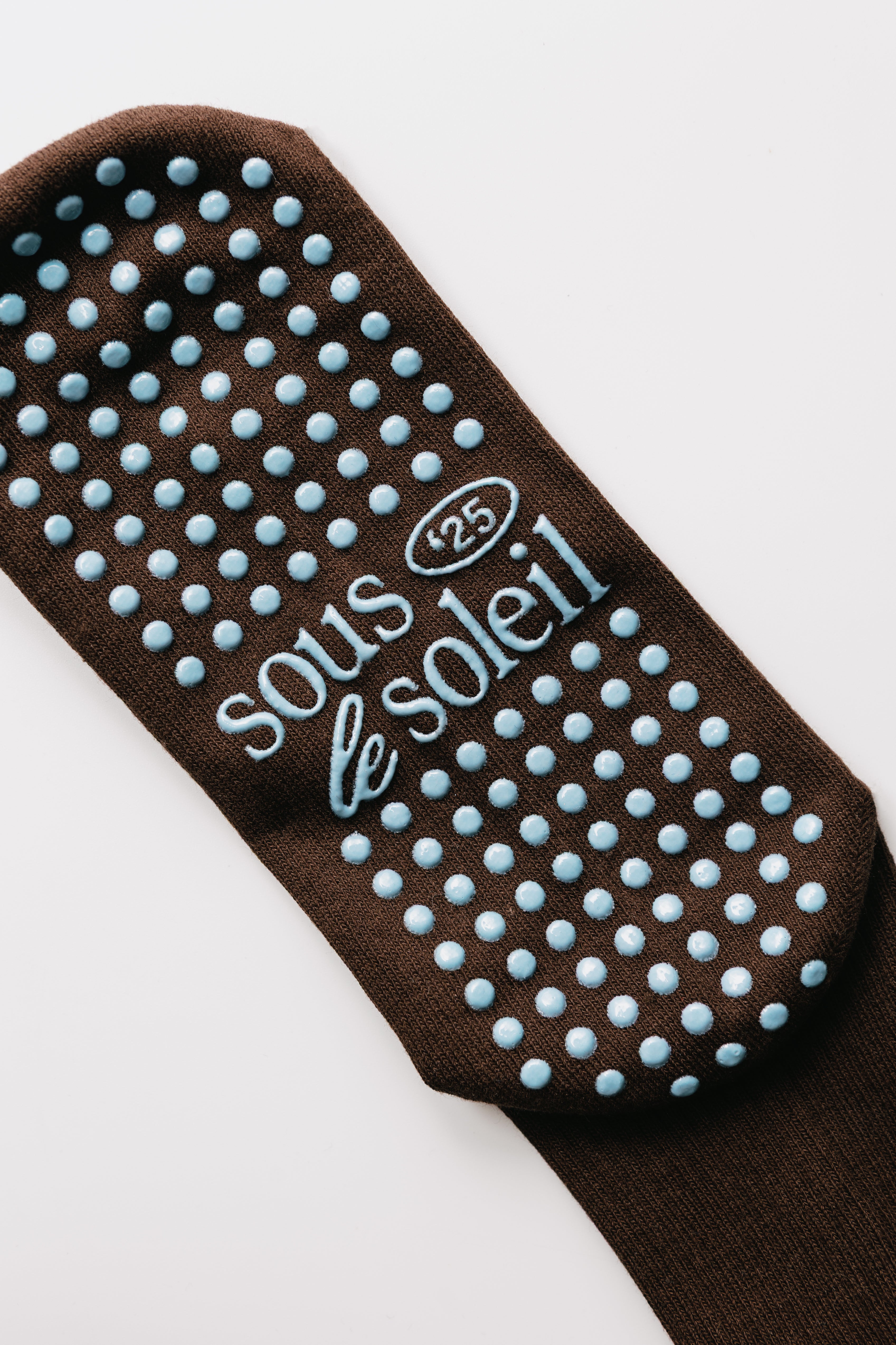 Brown Gingham Frill Grip Sock